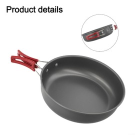 Outdoor Camping Bratpfanne mit klappbarem Griff, antihaftbeschichtetes Aluminium-Kochgeschirr, für Wandern, Picknick, 20 cm