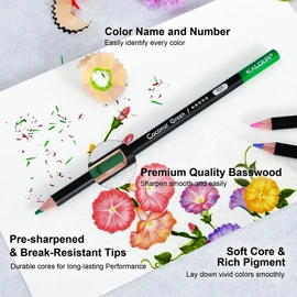 KALOUR 72 Colored Pencils Set, Blending Pencil Sketchbook DIY Color Chart