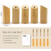luXva® Bamboo Wall Hooks, Pack of 5, Stylish Wooden Coat