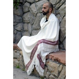 Meditation Shawl / Meditation Blanket / Prayer Shawl for Men Women (Peace) - Color: Light Grey