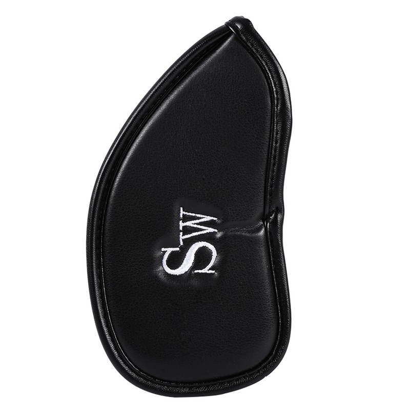12pcs PU Leather Black Golf Club Head Cover Iron Head