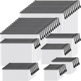 Multi-Size Mesh Zipper Pouch, 50 Pieces 8 Sizes Black Large Small Size, Letter Size Waterproof Mesh Zippered Bags for Storing, Office Essentials, Files & Documents