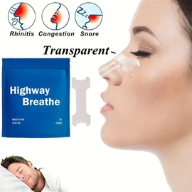 Bandas nasales que mejoran la respiración y disminuyen los ronquidos - Tiras flexibles autoadhesivas (30)