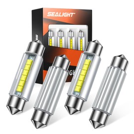 SEALIGHT 578 LED Bulb Super Bright 6500K White 212-2 569 6411 6418 6451 211-2 LED Bulb Interior Car Light 2525 Ceramic Chipset for Map Door License Plate Dome Light Bulb 41mm 42mm(Pack of 4)