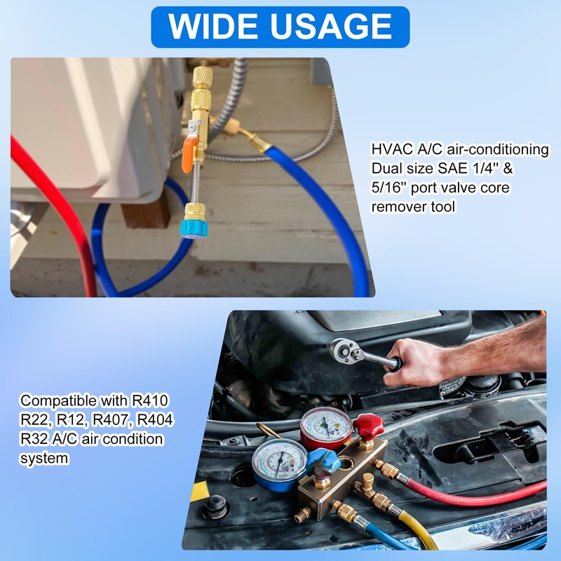 Valve Core Remover Installer Tool and HVAC Service Set, 3