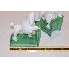 Unbranded Pair of Cast Iron White Standard Poodle Bookends Heavy