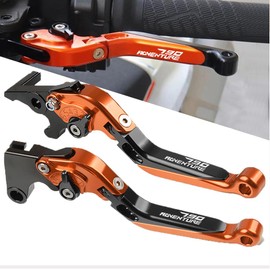 QJY-Motor Part-Store Adjustable Brake Lever Clutch Lever Set for K.T.M 790 Adventure/R 2017 2018 2019 (Orange/Black)