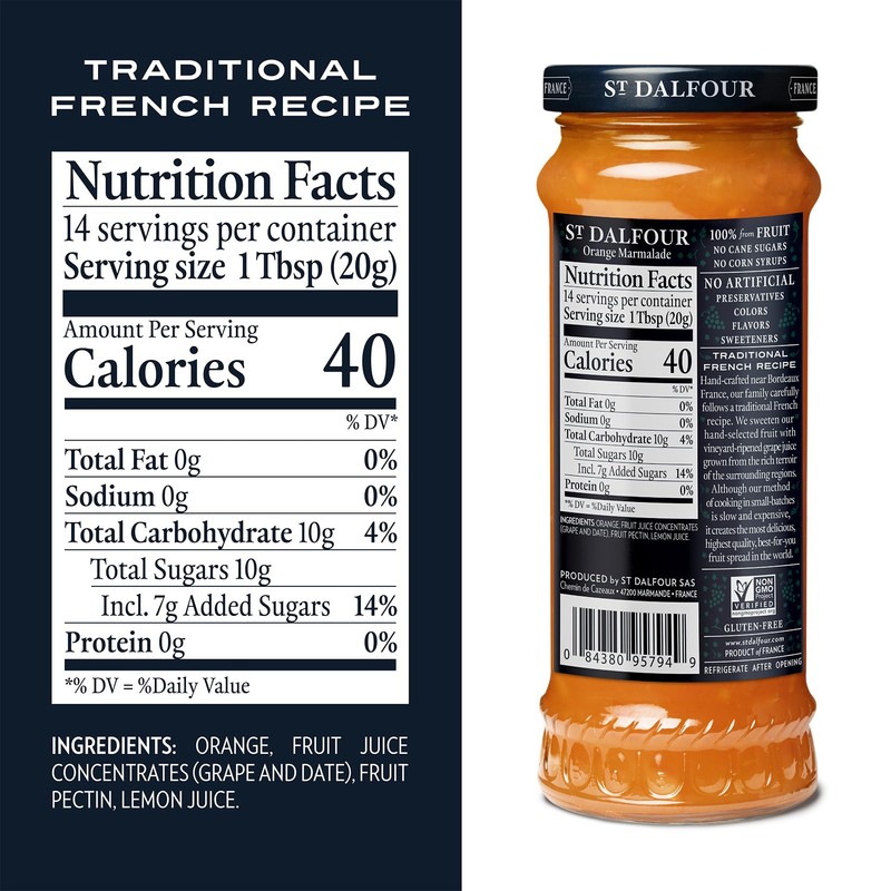 St. Dalfour Orange Marmalade Fruit Spread - 10oz - 100%