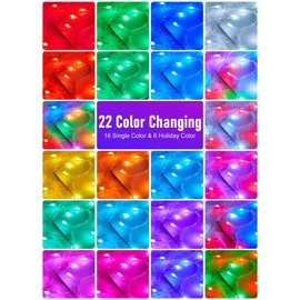Minetom Christmas Lights Color Changing - 22 Colors 198FT 600 LED Fairy String Lights with Remote,Twinkle Fairy Lights Indoor with 12 Lighting Modes, Pastel Easter Lights for Bedroom