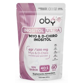 Oby Inositol Ultra | 4100 mg porción | Myo & D-Chiro Ratio 40:1 | 120 tomas | Myo Inositol Oby Ultra Puro PREMIUM | Polvo 300 g
