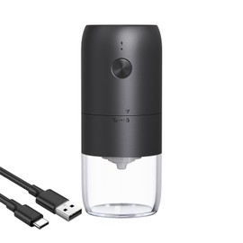 Portable Electric Coffee Grinder Type-C Rechargeable Coffee Bean Grinder with Adjustable Coarseness Ceramic Burrs One Button Control Burr Coffee Grinder for French Press / Espresso