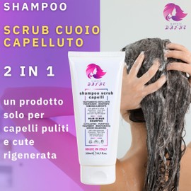Le Perle di Dafne Scrub Shampoo für die Kopfhaut mit Kieselgranulat und Aloe Vera, Peeling und Feuchtigkeit, entfernt abgestorbene Hautzellen und stimuliert das Haarwachstum, mit Rosmarinöl (400 ml)