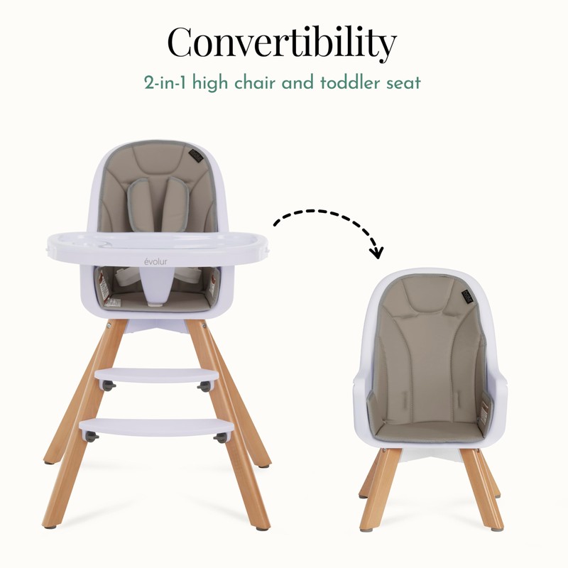 Evolur Zoodle 2 in 1 Convertible Baby High Chair in