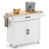 SogesGame Rolling Kitchen Island Cart with Drop-Leaf, 35.4" Width Mobile