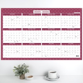 AT-A-GLANCE® BADGE Reversible Erasable Academic and Regular Year 2025-2026 Wall Calendar, Geo, Extra Large, 24" x 36"