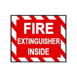 Fire Extinguisher Interior Sign - Sticker Decal Notebook Car Laptop 5" x 4" (Color)