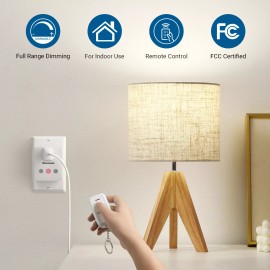 DEWENWILS 100FT Range Dimmer Switch for Lights Remote Control LED Tungsten Bulb