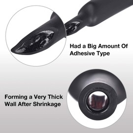 XHF 1-1/4 Inch (30mm) 3:1 Waterproof Heat Shrink Tubing Marine Grade Wire Cable Adhesive Lined Tube Insulation Seal Against Moisture Corrosion and Air Leakage, 4 Ft Black