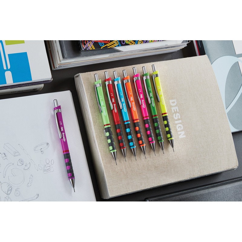 rOtring Tikky Mechanical Pencil, HB, 0.7 mm, Assorted Colours, Box