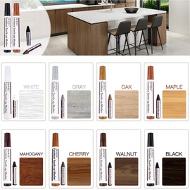 DEWEL Furniture Markers Touch Up, Upgrade Wooden Furniture Repair Kit, Premium Wood Scratch Repair Markers and Wax Sticks for Wood Stains Scratches Hardwood Floors Tables, Set of 17