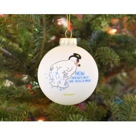 Tree Buddees Snowman Farting - How Snowflakes are Really Made! Glass Ornament