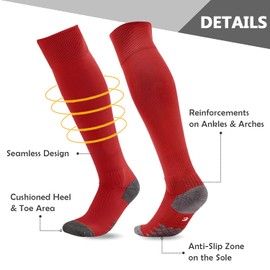 Northdeer Football Socks Boys Girls Knee High UK 12-1.5 Kids Sport Socks Trainer Socks 2 Pairs (Black S/12-1.5)