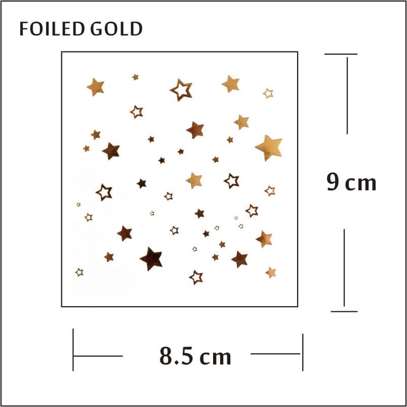 10 Sheets Star Tattoos Gold and Silver Tattoos Festival Party