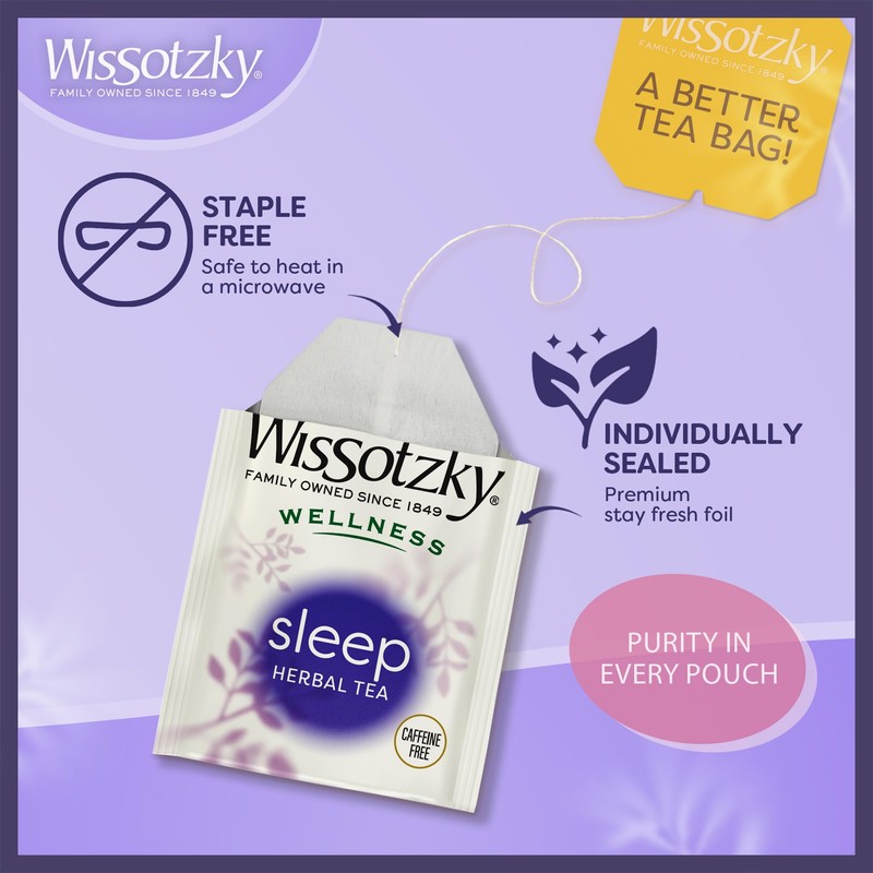 Wissotzky Herbal Wellness Sleep Tea, 20 Teabags | Soothing &