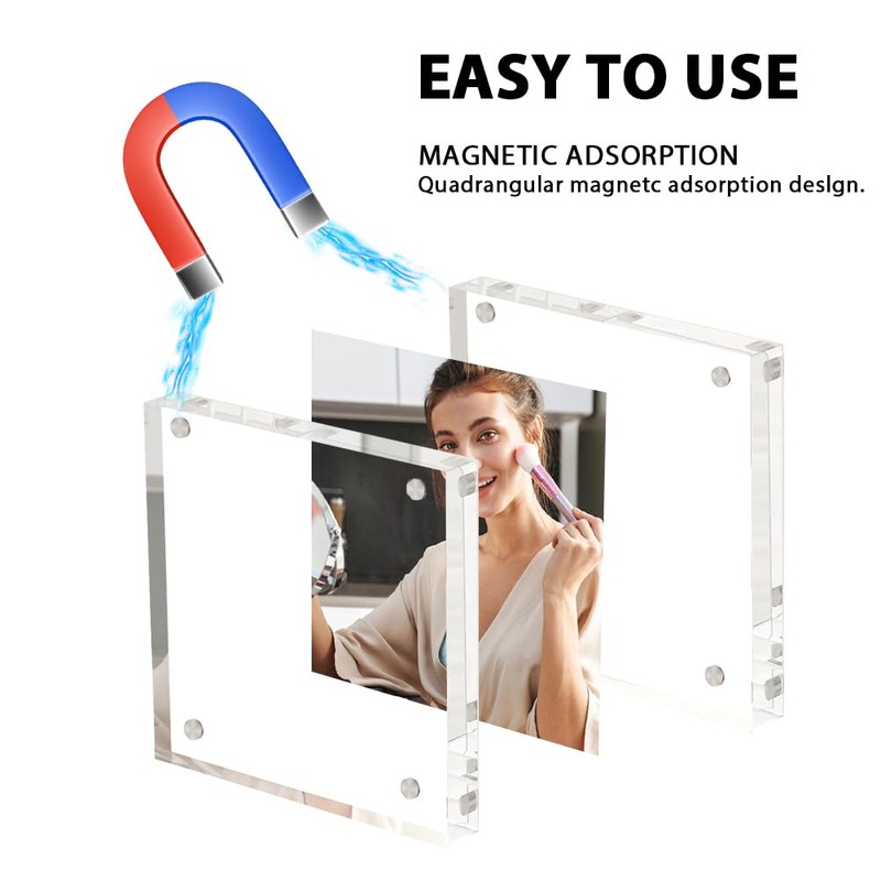 Airsnigi 3x3 Acrylic Picture Frames 4 Pack, Square Clear Photo