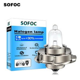 SOFOC -P26S Halogen Motorcycle Headlight Bulb 6 V 25 W Warm White Durable Anti-Vibration Design Suitable for Vehicle Additional Lighting Pack of 2