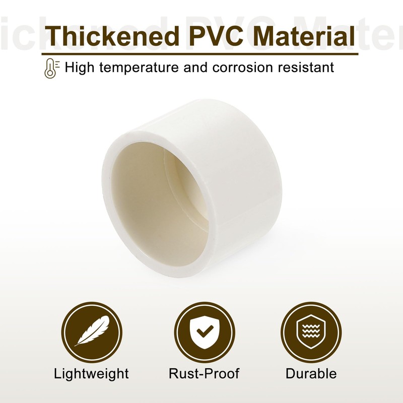 sourcing map 4Pcs PVC Pipe End Cap Fitting, 1" Furniture