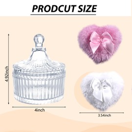 Body Powder Puff and Container: 6 inch Large Powder Puff Container for Women, Dusting Crystal Clear Powder case with 2 Soft Power Puffs, Washable Portable