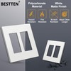 BESTTEN (5 Pack) USWP4 Matte White Series Screwless Wall Plate,
