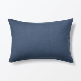 Muji 15585427 Cotton Flannel Pillow Cover for 16.9 x 24.8 inches (43 x 63 cm), 16.9 x 24.8 inches (43 x 63 cm), Navy