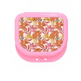 Retainer Cases Cute, Retainer Holder Case, 1 Pack, Aligner Case with Resonate Colorful Cute Patterns, Night Guard Case with Floral Patterns (Pink)