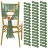 REWOMC 50 PCS Cheesecloth Chair Sashes, 15.7x70 Inch, Sage Green