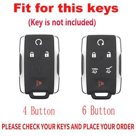 TECART Key Fob Cover Fit For Chevy Colorado Silverado Suburban Tahoe GMC Canyon Sierra 1500 2500 3500 HD Key Fob, 6 Button-blue