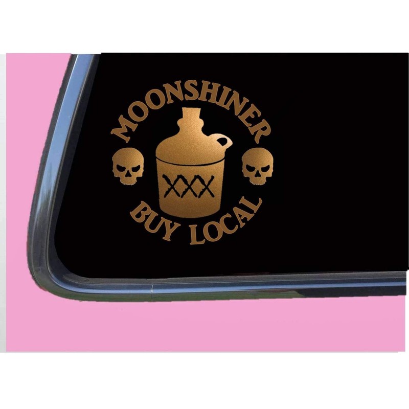 Moonshine Sticker Decal TP 1254 vinyl 6" Buy Local Copper