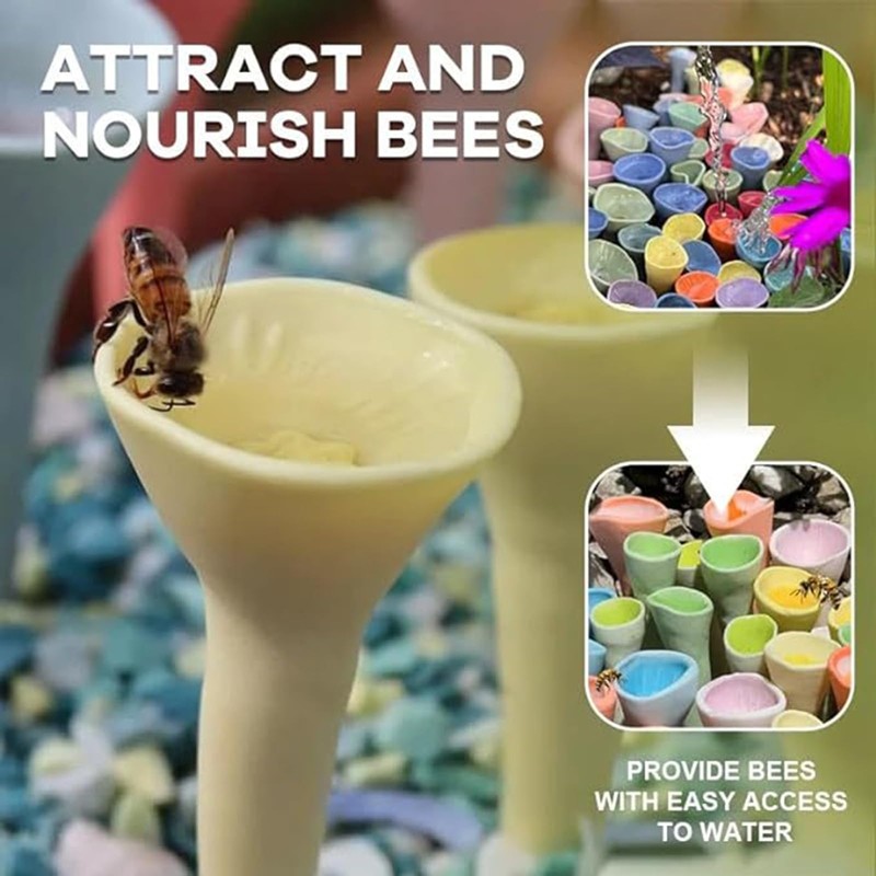 HowseHold Bee Drinking Cups for Garden Multicolour [Pack of 5]