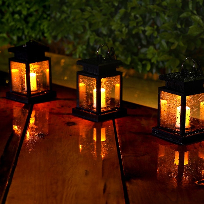 LED Outdoor Solar Lantern Garden Hanging Solar Lamp with Decorative