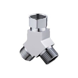 4 Pieces 3 Way Shower Arm Diverter Valve Component, G1/2" Diverter Valve, Traditional Metal Shower Arm, Brass Diverter T Adapter Valve, 3 Way T Connector for Hand Bidet and Sprayer (Style B)