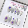 Ice Queen Full Stone Handmade Nail Tips - Half and