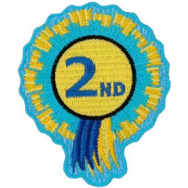 Klicnow 2nd Rosette Embroidered Patch 6cm x 8cm (3" X 2 1/2") Sew On/Iron On