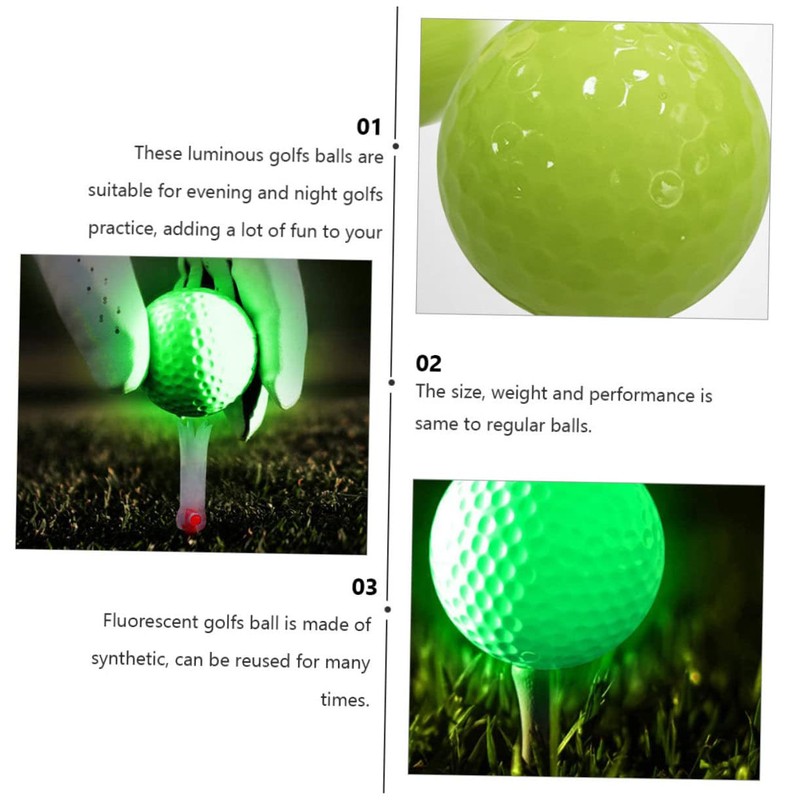 BESPORTBLE Automatic Light-Absorbing Fluorescent Golf Balls Night Golf Balls 6pcs