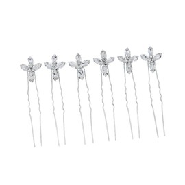 PACKOVE 6Pcs U Shaped Rhinestone Hairpins for Bridal Wedding Elegant Decorative Hair Clips with Durable Design for Daily Use and Special Occasions