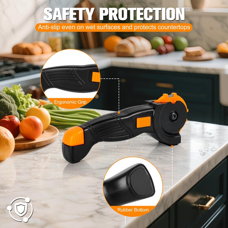 KimPump 6-in-1 Garden Tool & Kitchen Knife Sharpener with Ceramic,