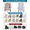 CRFATOP Wingback Chair Covers 2 Pieces Stretch Printed Wing Back