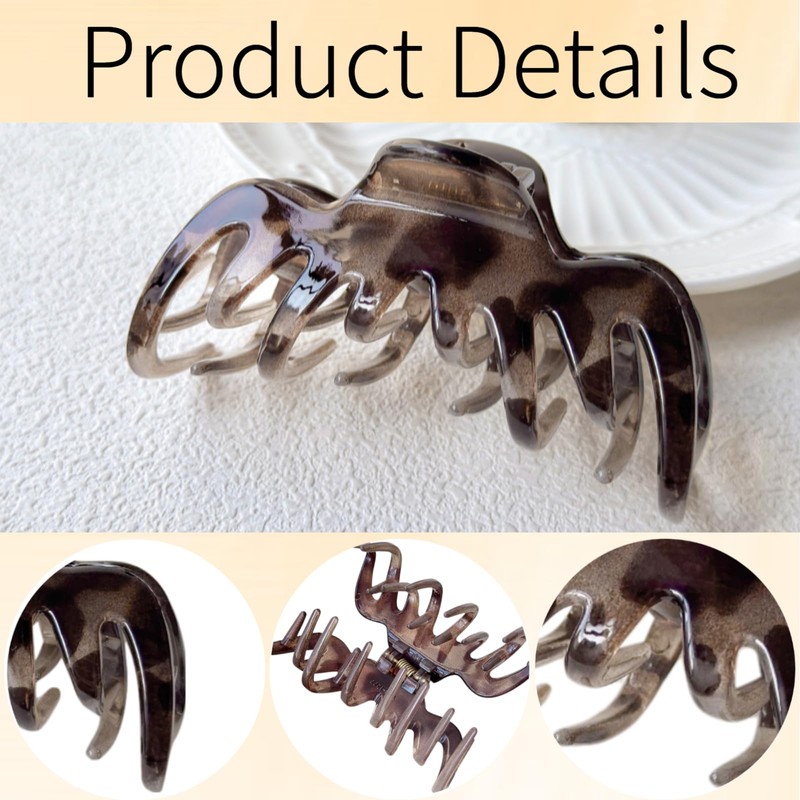 Large Octopus Hair Clip Jumbo Big Claw Clips, French Acetate