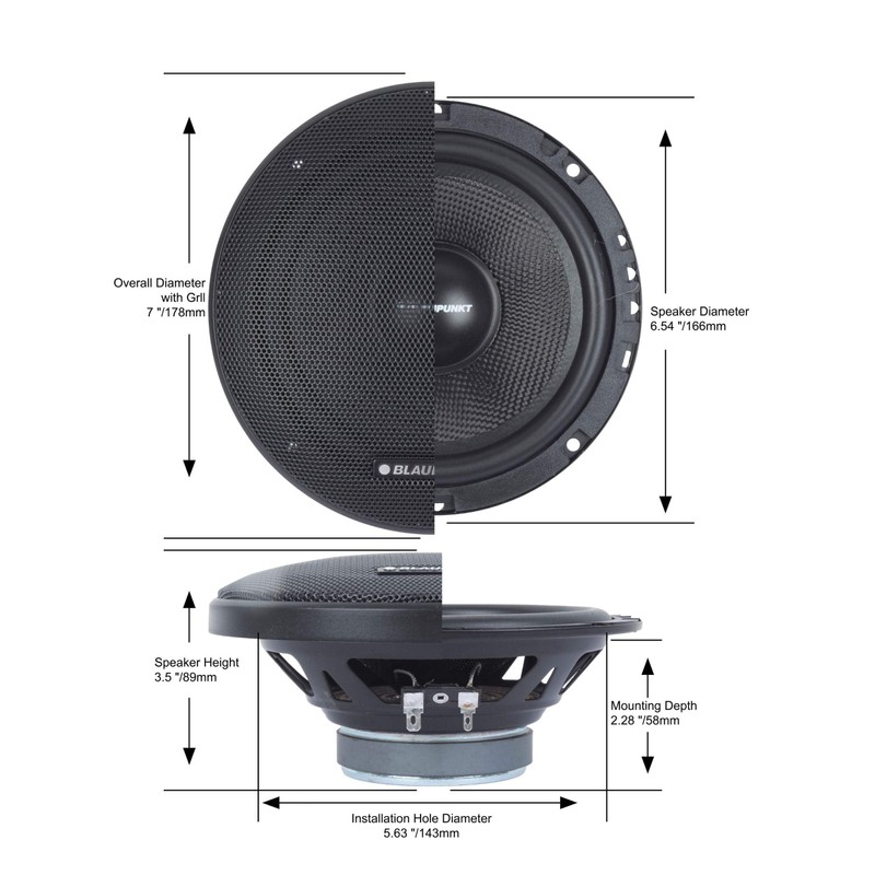 BLAUPUNKT BPSX65P X-Series 6.5 inch Speakers 35 Watts Rms 70