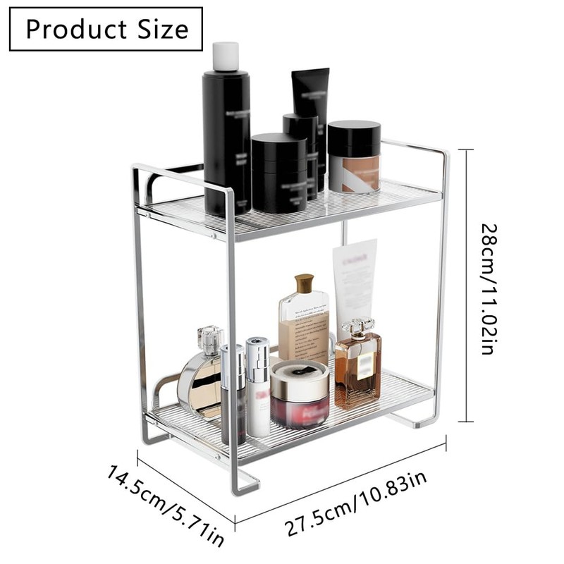 Bathroom Countertop Organizer, 2 Tier Acrylic Tray Vanity Counter Skincare